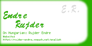 endre rujder business card